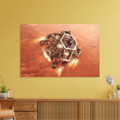 Perseverance Rover vuurt afdaling fase motoren op Canvas Afdruk (Insitu (Woonkamer))