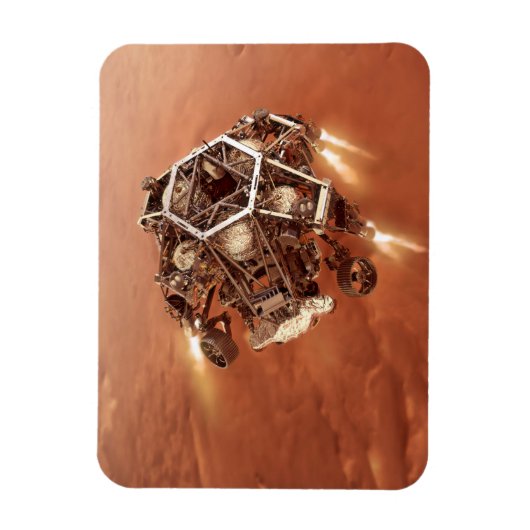 Perseverance Rover vuurt afdaling fase motoren op Magneet (Verticaal)