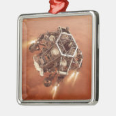 Perseverance Rover vuurt afdaling fase motoren op Metalen Ornament (Links)