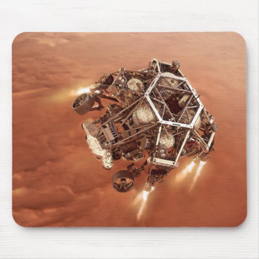 Perseverance Rover vuurt afdaling fase motoren op Muismat (Voorkant)