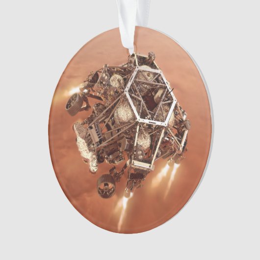 Perseverance Rover vuurt afdaling fase motoren op Ornament (voorkant)