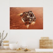 Perseverance Rover vuurt afdaling fase motoren op Poster (Keuken)