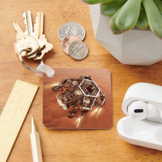 Perseverance Rover vuurt afdaling fase motoren op Sleutelhanger (Bureau)