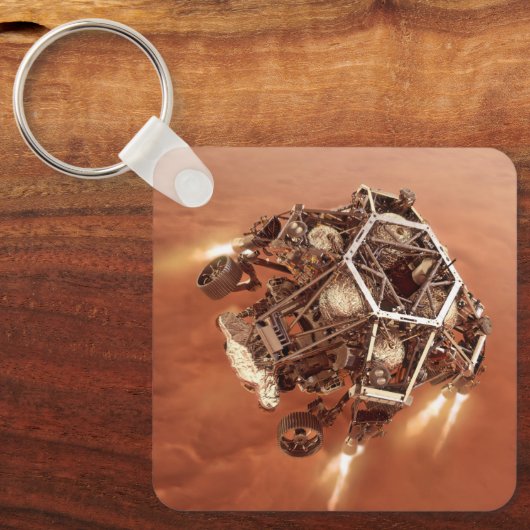 Perseverance Rover vuurt afdaling fase motoren op Sleutelhanger (Voorkant)