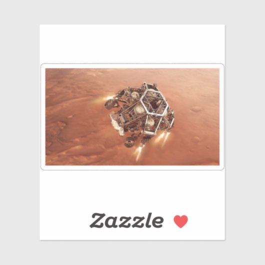 Perseverance Rover vuurt afdaling fase motoren op Sticker (Vel)