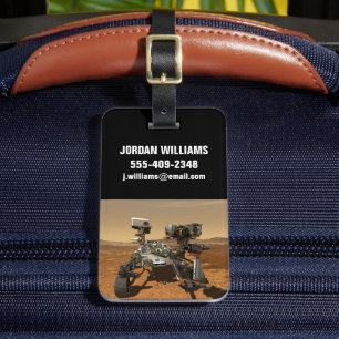 Perseverance Rover werkt op het oppervlak van Mars Bagagelabel