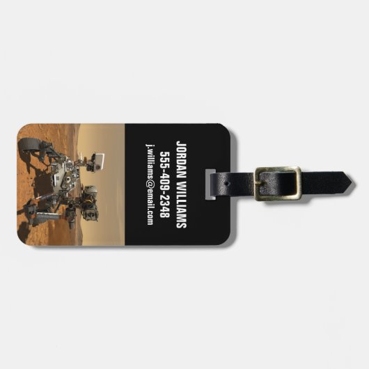 Perseverance Rover werkt op het oppervlak van Mars Bagagelabel (Voorkant horizontaal)