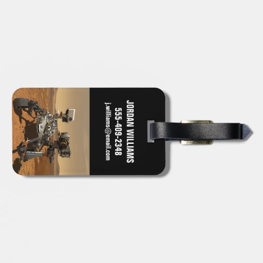 Perseverance Rover werkt op het oppervlak van Mars Bagagelabel (Achterkant horizontaal)