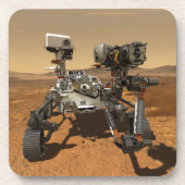 Perseverance Rover werkt op het oppervlak van Mars Bier Onderzetter (Voorkant)