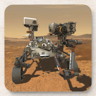 Perseverance Rover werkt op het oppervlak van Mars Bier Onderzetter