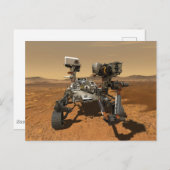 Perseverance Rover werkt op het oppervlak van Mars Briefkaart (Voorkant / Achterkant)