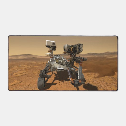 Perseverance Rover werkt op het oppervlak van Mars Bureaumat (Voorkant)