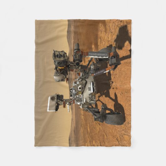 Perseverance Rover werkt op het oppervlak van Mars Fleece Deken (Voorkant)