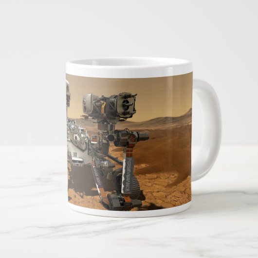 Perseverance Rover werkt op het oppervlak van Mars Grote Koffiekop (Voorkant rechts)