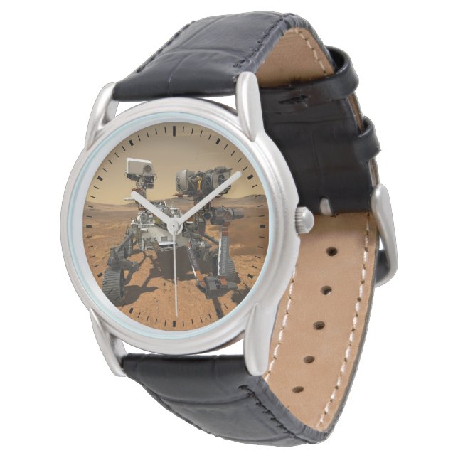 Perseverance Rover werkt op het oppervlak van Mars Horloge (Gekanteld)