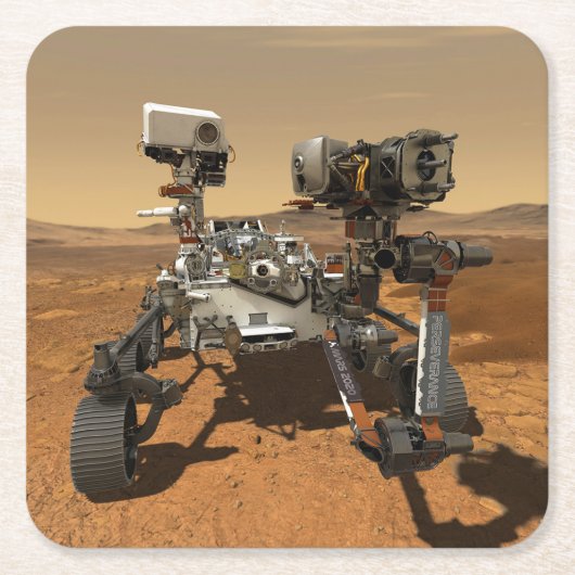Perseverance Rover werkt op het oppervlak van Mars Kartonnen Onderzetters (Voorkant)