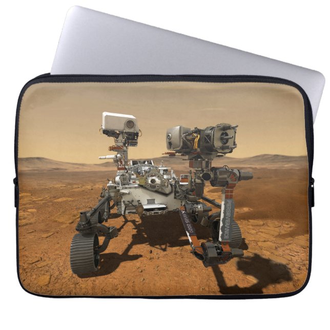 Perseverance Rover werkt op het oppervlak van Mars Laptop Sleeve (Voorkant)