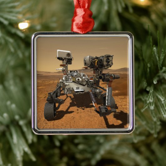 Perseverance Rover werkt op het oppervlak van Mars Metalen Ornament (Boom)