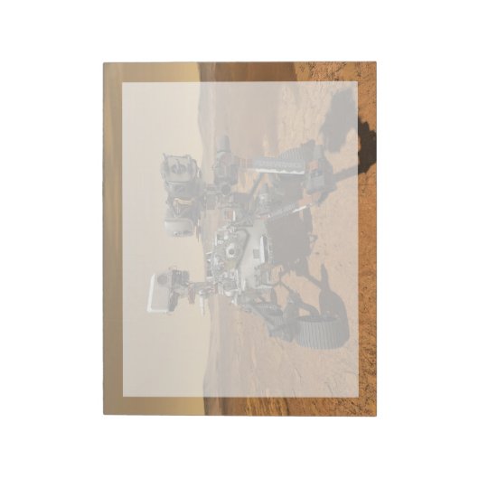 Perseverance Rover werkt op het oppervlak van Mars Notitieblok (Linkerzijde)