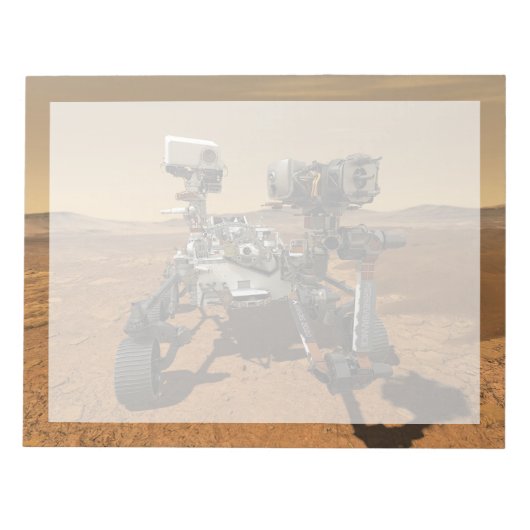 Perseverance Rover werkt op het oppervlak van Mars Notitieblok (Voorkant)