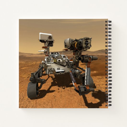 Perseverance Rover werkt op het oppervlak van Mars Notitieboek (Achterkant)
