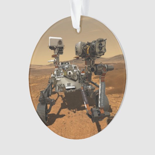 Perseverance Rover werkt op het oppervlak van Mars Ornament (voorkant)