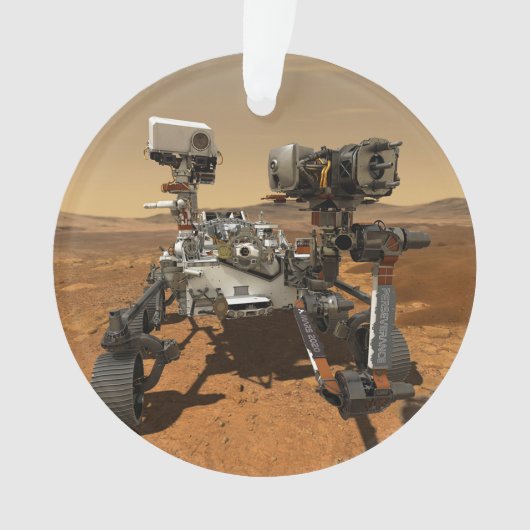 Perseverance Rover werkt op het oppervlak van Mars Ornament (voorkant)