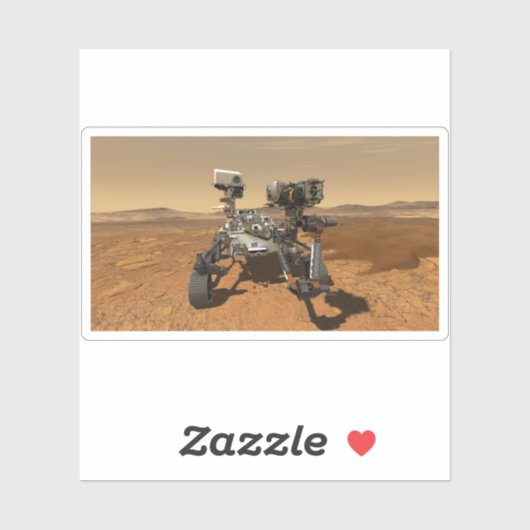 Perseverance Rover werkt op het oppervlak van Mars Sticker (Vel)