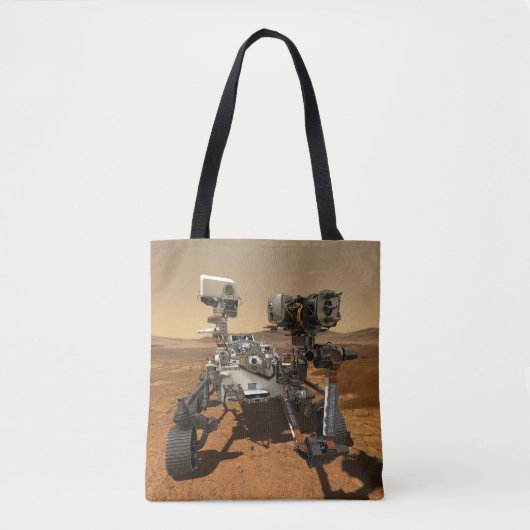 Perseverance Rover werkt op het oppervlak van Mars Tote Bag (Voorkant)