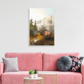 "Perseverance The Elk" 12"x18" [brighter/smaller] Canvas Afdruk (Insitu (Woonkamer))