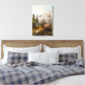 "Perseverance The Elk" 12"x18" [brighter/smaller] Canvas Afdruk (Insitu (Slaapkamer))