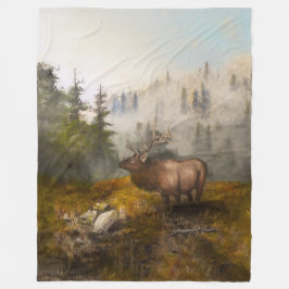 "Perseverance The Elk" Fleece Deken