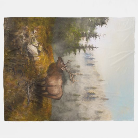 "Perseverance The Elk" Fleece Deken (Voorkant (Horizontaal))