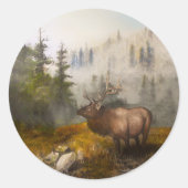"Perseverance The Elk" Ronde Sticker (Voorkant)