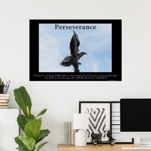 Perseverantie Eagle Sculpture Poster (Thuiskantoor)
