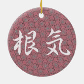 Perseverantie Japanse pruimen bloesem Keramisch Ornament (Achterkant)