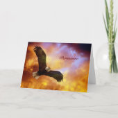 Persevere-Eagle In Firey Clouds Card Kaart (Voorkant)