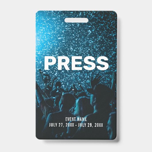 Persfoto PERS Alles Toegangspas Evenement ID Badge (Voorzijde)