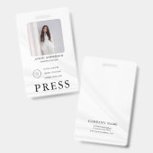 Persfotograaf Pers Journalist Id-kaart Aangepaste Badge (Voor- en achterkant)