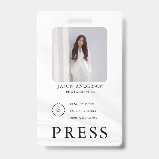 Persfotograaf Pers Journalist Id-kaart Aangepaste Badge (Voorzijde)