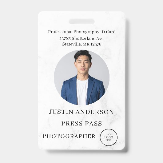 Persfotograaf Pers Journalist Id Kaart Aangepaste Badge (Voorzijde)