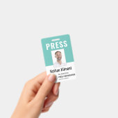 Persfotograaf Perspas Foto Naam Logo ID Teal Badge (Handheld)