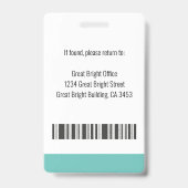 Persfotograaf Perspas Foto Naam Logo ID Teal Badge (Achterkant)