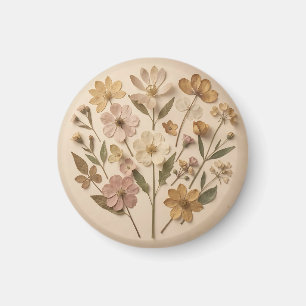Persgedroogde botanische boeket van wilde bloemen magneet