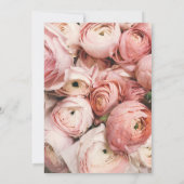 Persgedrukte gouden blad-wilde bloemen trouwframe kaart (Achterkant)