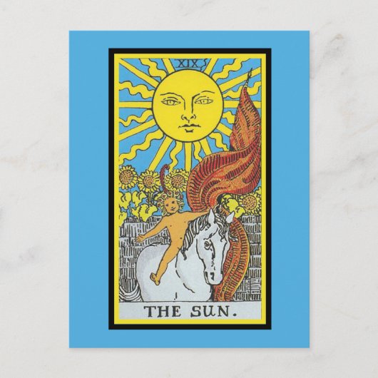  persgiet Het ontwerp van de Sun Tarot-kaart Briefkaart (Voorkant)