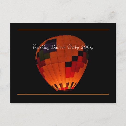 Pershing Balloon Derby 2009 Briefkaart (Voorkant)
