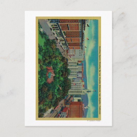 Pershing Square toont de Los Angeles Briefkaart (Voorkant)