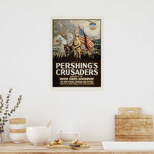 Pershings Crusaders Amerikaanse leger Poster (Keuken)