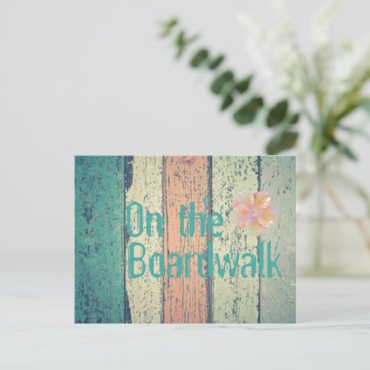 Pershuis geschilderd hout oceanside gestript briefkaart (Staand voorkant)